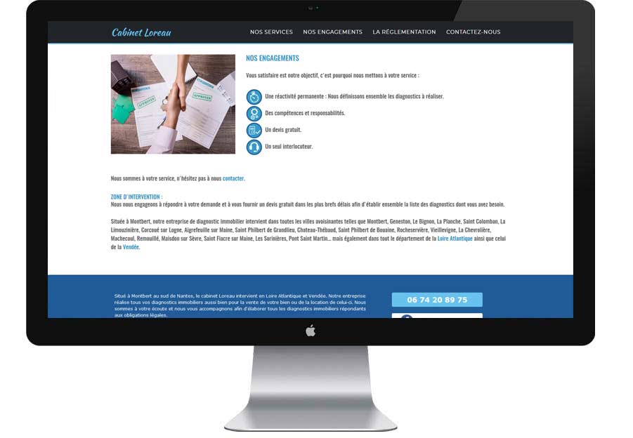 Site internet Cabinet Loreau - Page interne