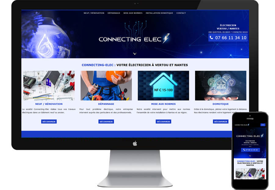 Site internet Connecting Elec - Accueil