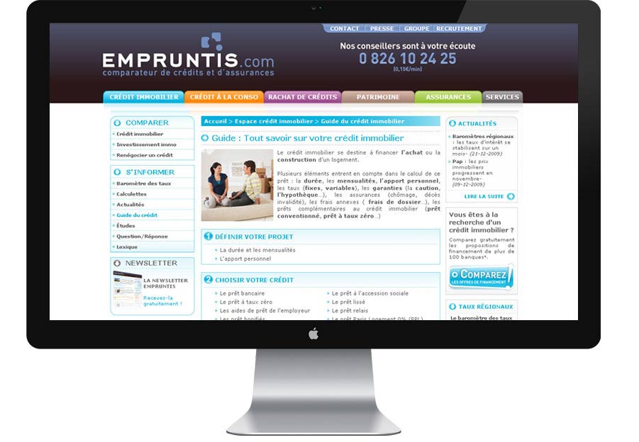 Site internet  Empruntis - Page interne