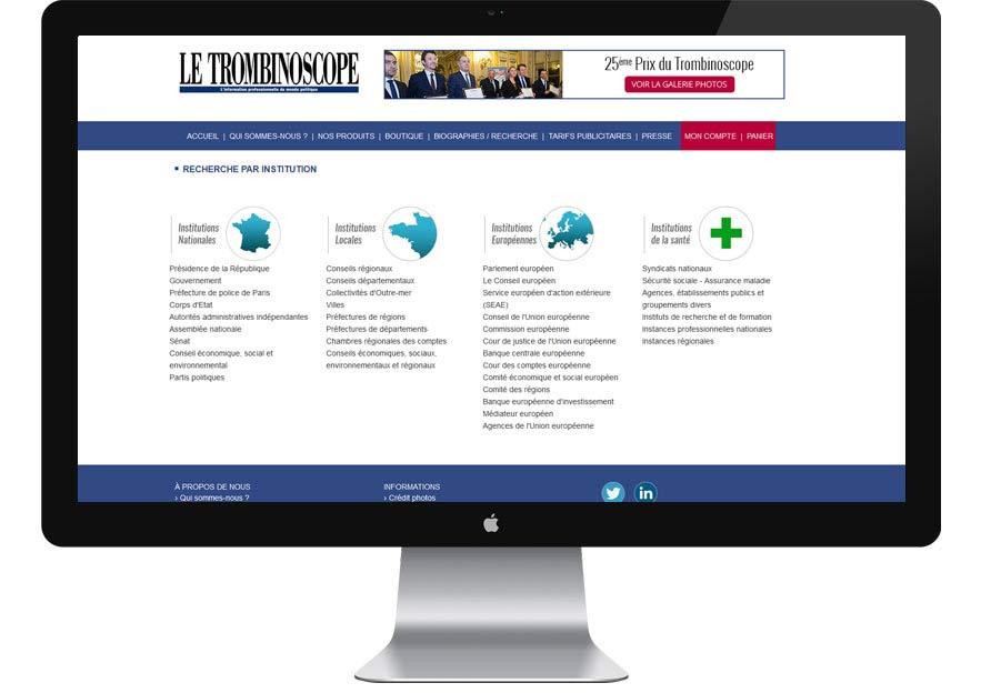 Site internet   Le trombinoscope - Page interne